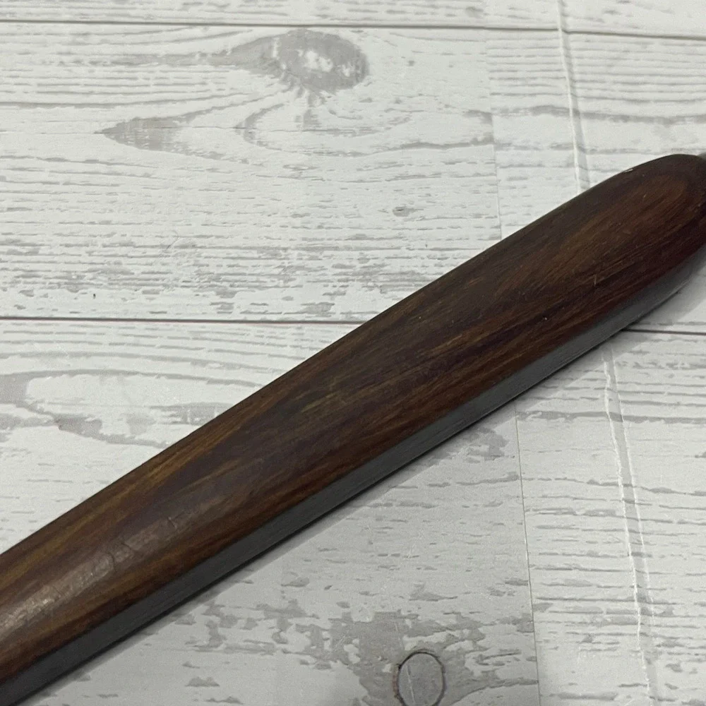 Vintage Stainless Steel Meat Carving Fork Wood Handle Made in USA MCM Kitchen